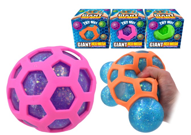 SQUISHY Hex Ball In Open Touch Colour Box 110MM