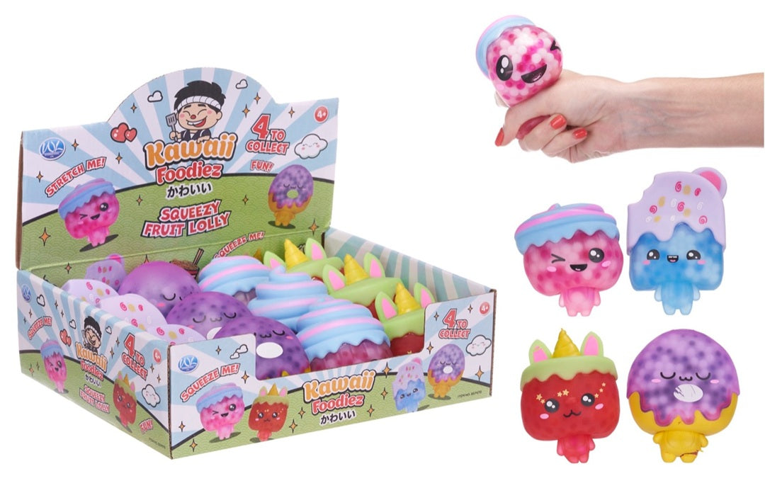 Fruit Lolly Squeezy 4 Asst (Db) Kawaii Foodiez 6CM